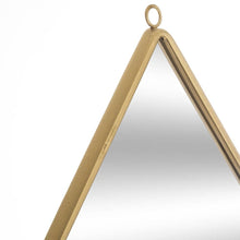 טען את התמונה לגלריה , מראה לתליה בצורת טיפה מסגרת ברזל בגימוור מוזהב