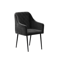 טען את התמונה לגלריה , כורסת קטיפה בצבע שחור