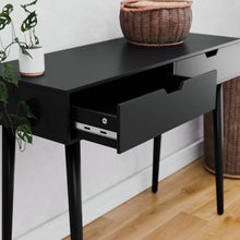 טען את התמונה לגלריה , קונסולת כניסה עם שתי מגירות בצבע שחור מגירה פתוחה