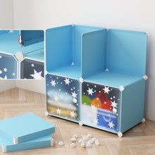 טען את התמונה לגלריה , ארון לחדר ילדים מודולרי עם תא תלייה ו-6 תאי אחסון