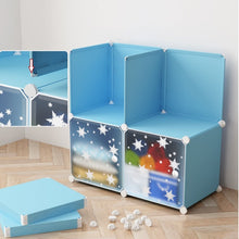טען את התמונה לגלריה , ארון אחסון מודולרי לילדים עם תא תלייה ו-8 תאי אחסון
