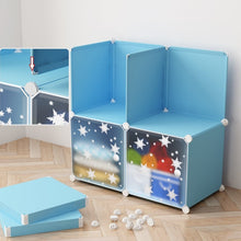 טען את התמונה לגלריה , ארון אחסון מודולרי לילדים עם 4 תאי תלייה ו-12 תאי אחסון
