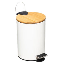 טען את התמונה לגלריה , פח אשפה לשירותים משולב מכסה עץ 3 ליטר במגוון צבעים לבחירה