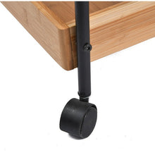 טען את התמונה לגלריה , עגלת אחסון והגשה בעלת שלושה מדפי במבוק איכותיים