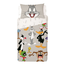 טען את התמונה לגלריה , סט מצעים מיטה וחצי 100% כותנה דגם LOONEY TUNES