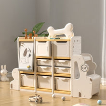 טען את התמונה לגלריה , מערכת אחסון לחדר הילדים בעיצוב רכבת מדליקה כולל לוח מחיק ומדפים