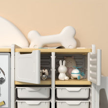 טען את התמונה לגלריה , מערכת אחסון לחדר הילדים בעיצוב רכבת מדליקה כולל לוח מחיק ומדפים