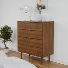טען את התמונה לגלריה , קומודה ארבע מגירות יוקרתית אגוז