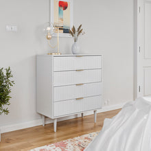 טען את התמונה לגלריה , קומודה ארבע מגירות יוקרתית לבן