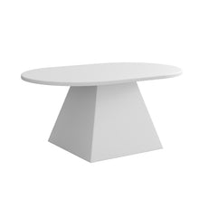 טען את התמונה לגלריה , שולחן סלון אליפטי-סטייל מודרני לבן