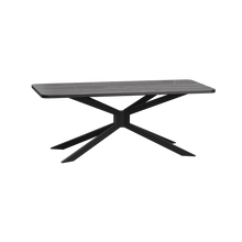 טען את התמונה לגלריה , שולחן פינת אוכל בגימור בטון ורגלי מתכת מושחרות ססגוניות וחזקות