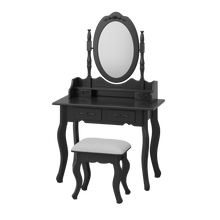 טען את התמונה לגלריה , שידת איפור בסגנון וינטאג' מרהיבה כולל כיסא בשני צבעים לבחירה