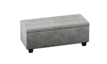 טען את התמונה לגלריה , הדום קטיפה יוקרתי בשילוב כפתורי קפיטונאז בעל חלל אחסון גדול ורגלי עץ חזקות