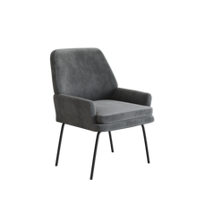 טען את התמונה לגלריה , כורסא קטיפה מודרנית ונעימה בריפוד עבה ונוח ורגלי מתכת חזקות