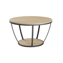 טען את התמונה לגלריה , שולחן עגול לסלון המשלב מתכת ועץ בשני צבעים לבחירה