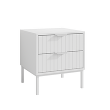 טען את התמונה לגלריה , שידת צד 2 מגירות בצבע לבן