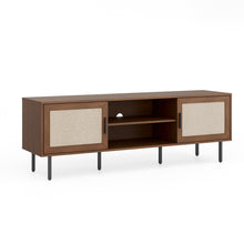 טען את התמונה לגלריה , מזנון לסלון המשלב דלתות מודרניות צבע אגוז