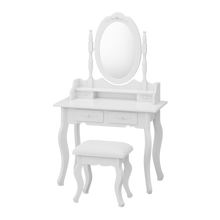 טען את התמונה לגלריה , שידת איפור בסגנון וינטאג' מרהיבה כולל כיסא בשני צבעים לבחירה