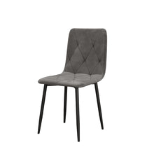 טען את התמונה לגלריה , כיסא פינת אוכל מרהיב בסגנון מעוינים אפור