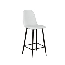 טען את התמונה לגלריה , כיסא בר מעוצב דמוי עור בלבן