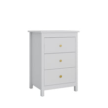 טען את התמונה לגלריה , שידת שלוש מגירות יוקרתית לבן