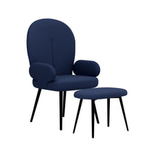 טען את התמונה לגלריה , כורסא יוקרתית ומפנקת כולל הדום כחול כהה