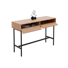 טען את התמונה לגלריה , קונסולת כניסה מרהיבה בצבע אלון מגירות פתוחות