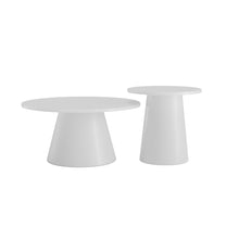טען את התמונה לגלריה , זוג שולחנות מודרניים בצבע לבן מבט מהצד