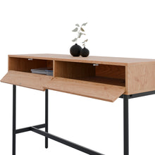 טען את התמונה לגלריה , קונסולת כניסה מרהיבה בצבע אלון מגירות פתוחות