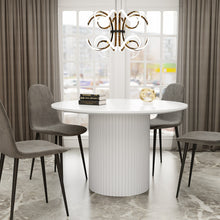 טען את התמונה לגלריה , שולחן פינת אוכל עגול בעיצוב מודרני בצבע לבן