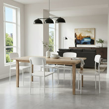 טען את התמונה לגלריה , רביעית כיסאות פינת אוכל מודרנים ציפוי PVC בצבע לבן