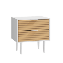 טען את התמונה לגלריה , שידת צד בצבע לבן עם 2 מגירות