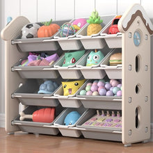 טען את התמונה לגלריה , ארגונית צעצועים מודולרית בעלת 4 קומות המשלבת 14 קופסאות אחסון