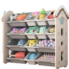 טען את התמונה לגלריה , ארגונית צעצועים מודולרית בעלת 4 קומות המשלבת 14 קופסאות אחסון