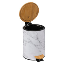 טען את התמונה לגלריה , פח אשפה דמוי שיש לבן פתוח