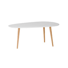 טען את התמונה לגלריה , שולחן סלון אובלי מודרני בלבן