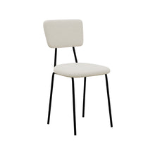 טען את התמונה לגלריה , כיסא פינת אוכל מרופד בלבן