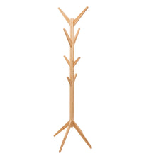 טען את התמונה לגלריה , מתלה מעילים מעץ במבוק 8 מקומות תליה