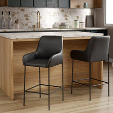 טען את התמונה לגלריה , כיסא בר בגימור דמוי עור יוקרתי בשלושה צבעים לבחירה