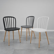 טען את התמונה לגלריה , כיסא פינת אוכל בעיצוב מודרני ואלגנטי - לבן שחור ואפור