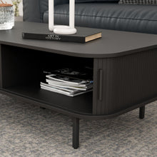 טען את התמונה לגלריה , שולחן סלון מהודר בצבע שחור מבט מקרוב