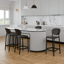 טען את התמונה לגלריה , כיסאות בר בעיצוב מודרני מפלסטיק צבע שחור