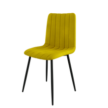 טען את התמונה לגלריה , 6 כיסאות לפינת אוכל בריפוד קטיפה יוקרתי ורגלי מתכת - במגוון צבעים