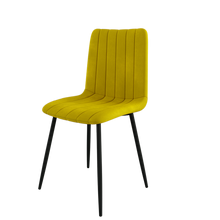 טען את התמונה לגלריה , 4 כיסאות לפינת אוכל בריפוד קטיפה יוקרתי ורגלי מתכת - במגוון צבעים