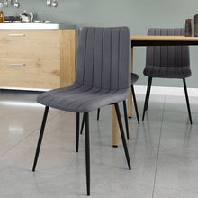 טען את התמונה לגלריה , זוג כיסאות לפינת אוכל בריפוד קטיפה יוקרתי ורגלי מתכת - במגוון צבעים