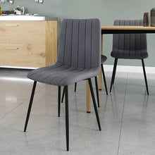 טען את התמונה לגלריה , 4 כיסאות לפינת אוכל בריפוד קטיפה יוקרתי ורגלי מתכת - במגוון צבעים