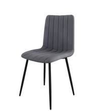 טען את התמונה לגלריה , 6 כיסאות לפינת אוכל בריפוד קטיפה יוקרתי ורגלי מתכת - במגוון צבעים