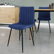 טען את התמונה לגלריה , 4 כיסאות לפינת אוכל בריפוד קטיפה יוקרתי ורגלי מתכת - במגוון צבעים