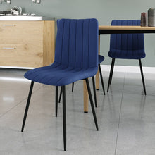 טען את התמונה לגלריה , 6 כיסאות לפינת אוכל בריפוד קטיפה יוקרתי ורגלי מתכת - במגוון צבעים