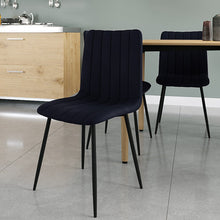 טען את התמונה לגלריה , 6 כיסאות לפינת אוכל בריפוד קטיפה יוקרתי ורגלי מתכת - במגוון צבעים